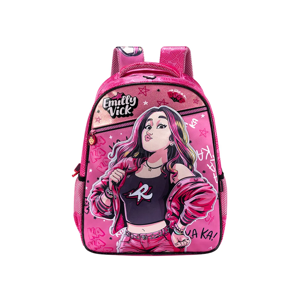 Mochila Escolar Infantil Grande Emilly Vick e Dos Rosa