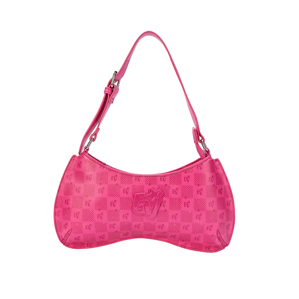 Bolsa Baguete Monograma Rosa Emilly Vick