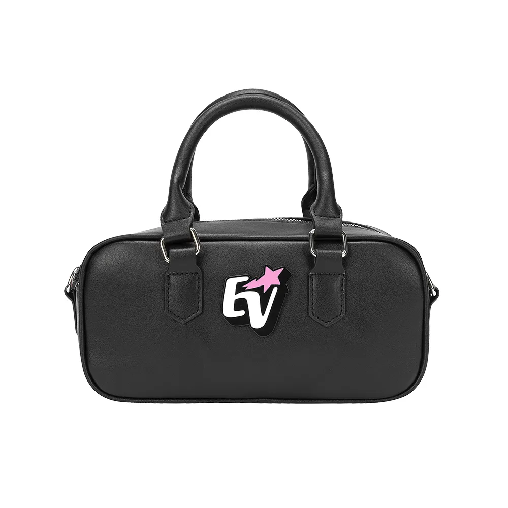 Bolsa de Mão Logo Metal Preta Emilly Vick