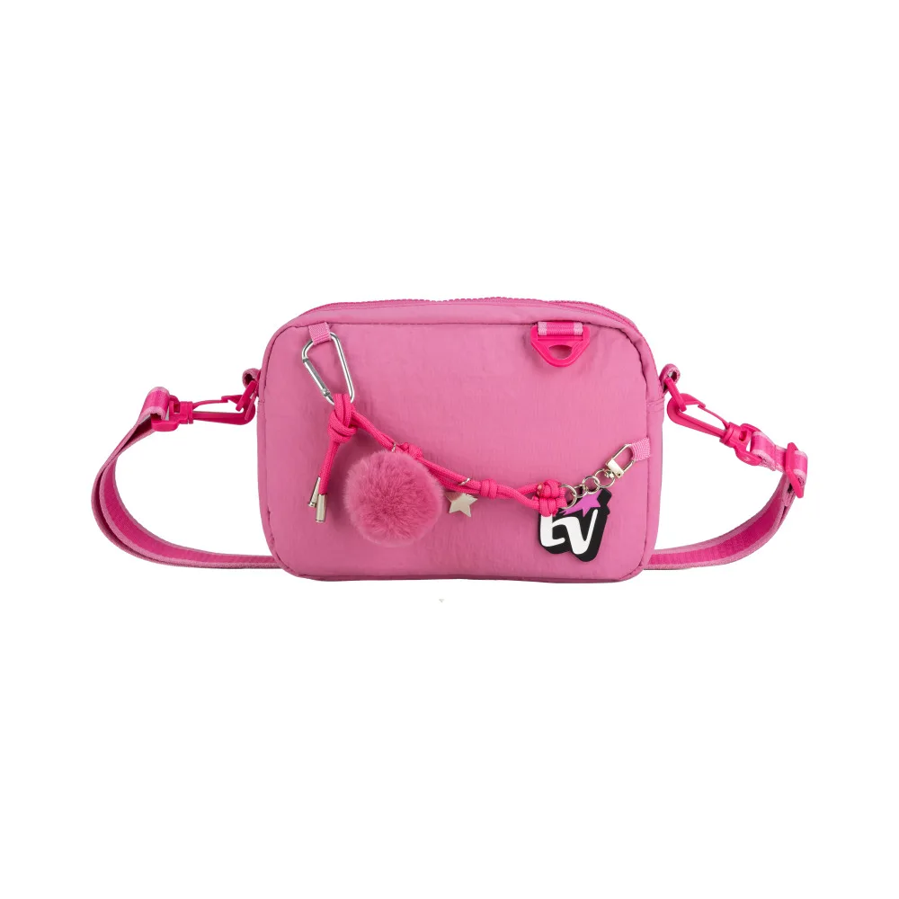 Bolsa Transversal Juvenil Taslan Nylon Rosa Emilly Vick