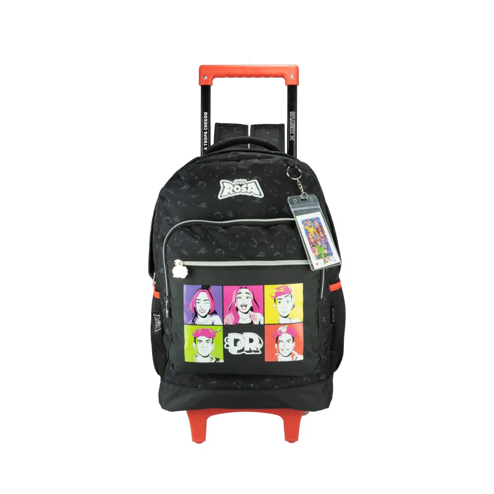 Mochila com Rodinhas e Alças Escolar Juvenil Dos Rosa