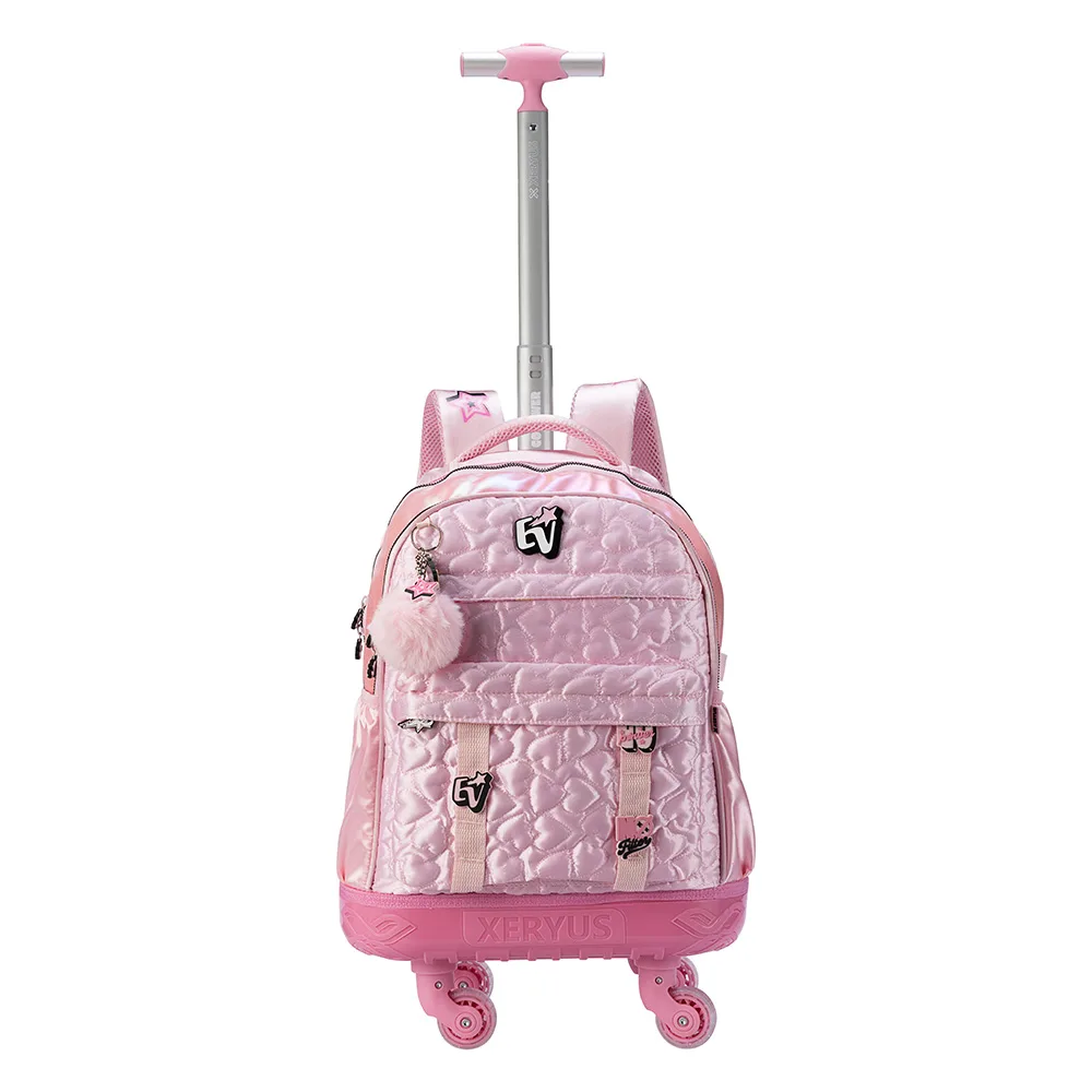 Mochila com 4 Rodinhas 360° e Alças Escolar Juvenil Emilly Vick